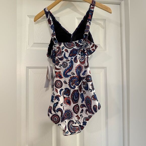 Perona paisley One Piece Tummy Control Swimsuit size 8 NWT - Picture 3 of 8